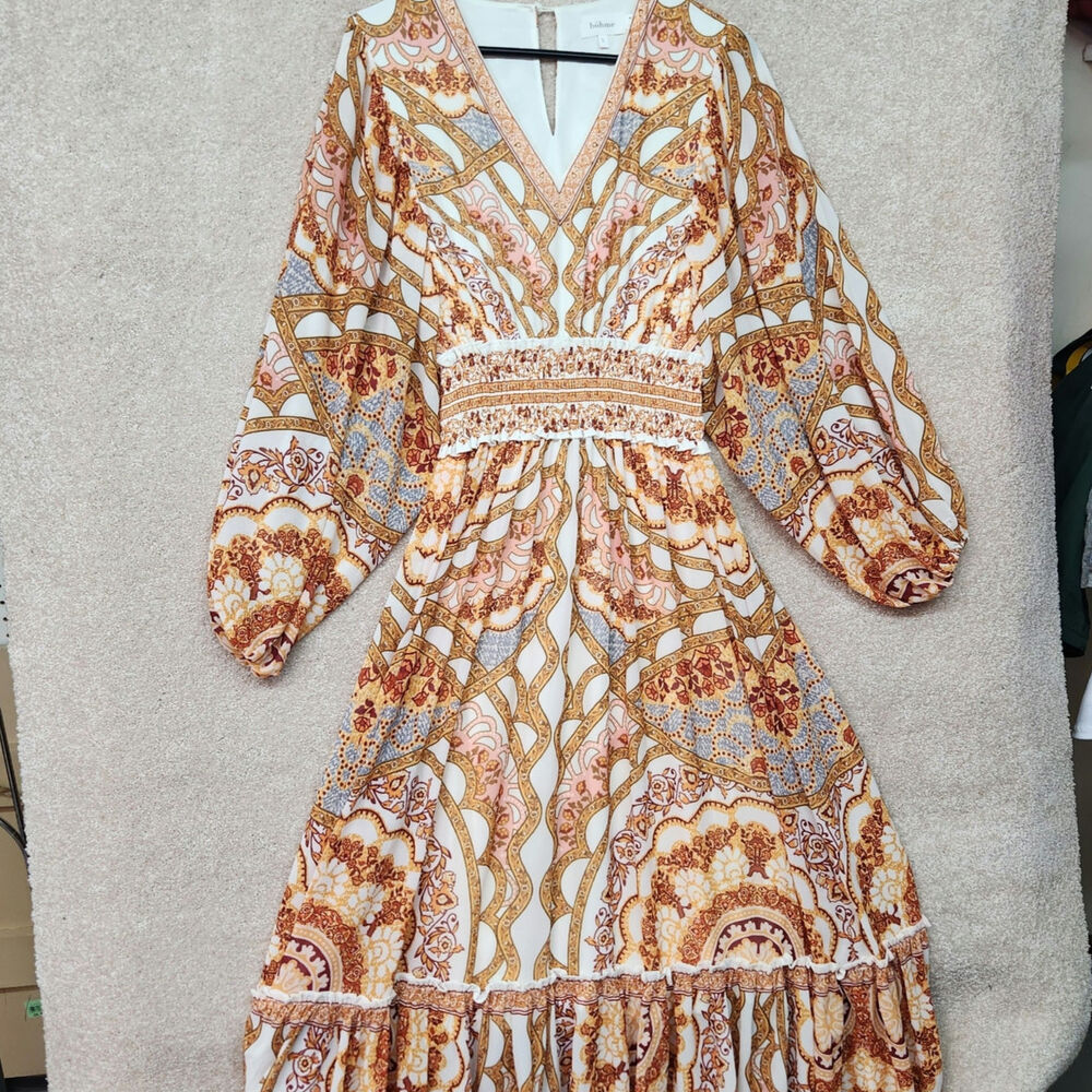 Bohme Astoria Boho Maxi Dress Size Small Goddess